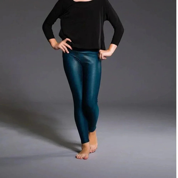 ONZIE Youth Girls Fitness Leggings Blue Fiji Snake Print Size 14-16 - Picture 1 of 8